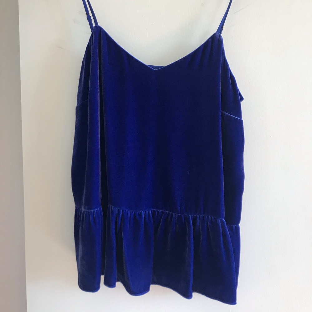 J. Crew Blue Velvet Cami Top - sz 6